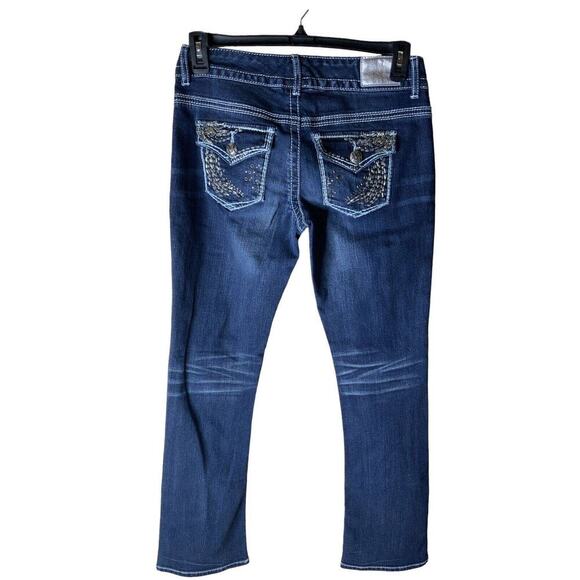 Maurices Premium Jeans Womens Size 7/8 Reg Rhinestones Thick Stitches Denim - Picture 2 of 11